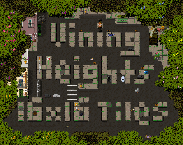 Vining Heights Tile Set title card built using the tiles from the set